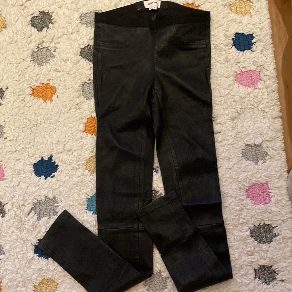 Helmut Lang Leather Leggings Size 0 In Excellent Condition Worn Once